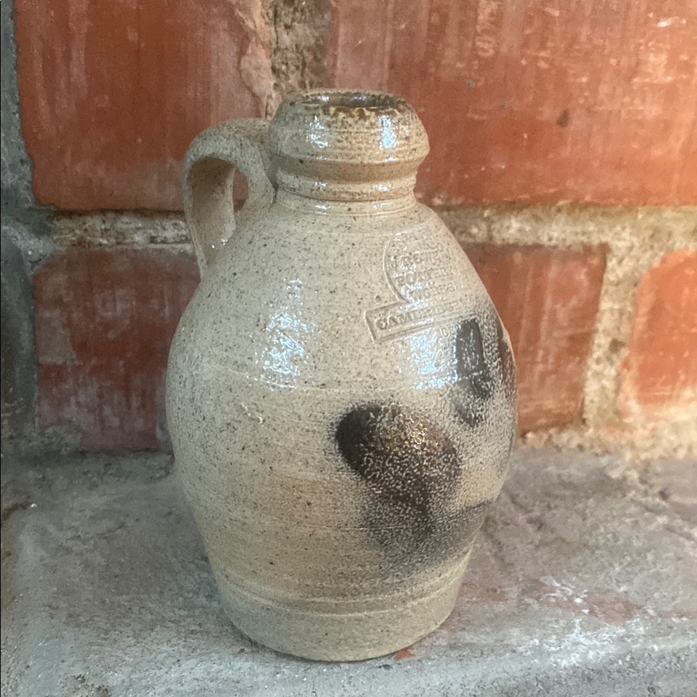 Rowe Pottery Works Rustic Cream and Brown Ceramic Jug bud vase